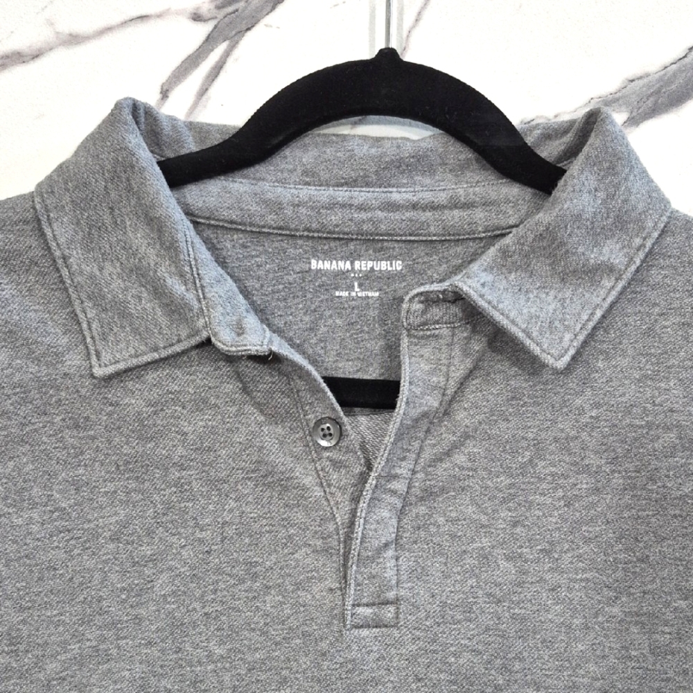 Banana Republic Polo Shirt, Mens Large, Gray